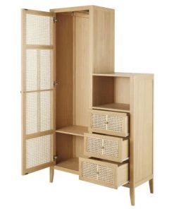 Armoires enfant Soldes -Armoires enfant Soldes armoire asymetrique 1 porte 3 tiroirs cannage en rotin beige 1000 0 29 226185 2