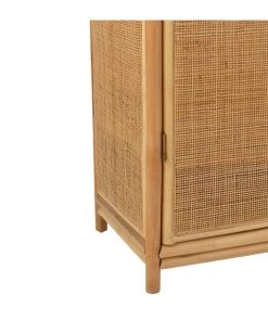 Calicosy Armoires Enfant Armoire Avec 2 Portes En Rotin Naturel -Armoires enfant Soldes armoire avec 2 portes en rotin naturel 5
