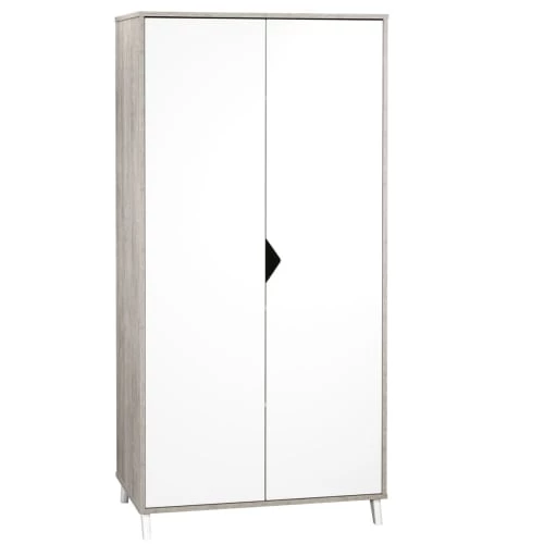 BabyPrice Armoires Enfant Armoire Bébé 2 Portes 175x86x56cm En Bois Gris Foncé 3 BabyPrice Armoires Enfant Armoire Bébé 2 Portes 175x86x56cm En Bois Gris Foncé