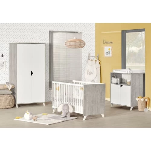 BabyPrice Armoires Enfant Armoire Bébé 2 Portes 175x86x56cm En Bois Gris Foncé 5 BabyPrice Armoires Enfant Armoire Bébé 2 Portes 175x86x56cm En Bois Gris Foncé – Image 3