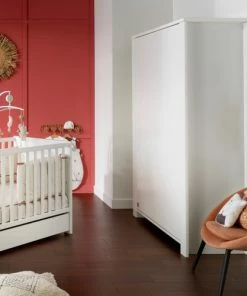 Sauthon Armoires Enfant Armoire Bébé 2 Portes 191x130x58cm En Bois Blanc -Armoires enfant Soldes armoire bebe 2 portes 191x130x58cm en bois blanc 2