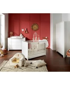 Sauthon Armoires Enfant Armoire Bébé 2 Portes 191x130x58cm En Bois Blanc -Armoires enfant Soldes armoire bebe 2 portes 191x130x58cm en bois blanc 3