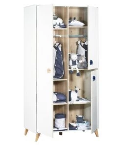 Sauthon Armoires Enfant Armoire Bébé Design 196x102x57cm En Bois Blanc -Armoires enfant Soldes armoire bebe design 196x102x57cm en bois blanc 1