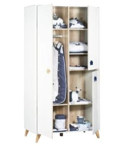Sauthon Armoires Enfant Armoire Bébé Design 196x102x57cm En Bois Blanc -Armoires enfant Soldes armoire bebe design 196x102x57cm en bois blanc 2