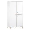 Sauthon Armoires Enfant Armoire Bébé OSLO Boutons 196x102x57cm En Bois Blanc -Armoires enfant Soldes armoire bebe oslo boutons 196x102x57cm en bois blanc