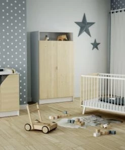 AT4 Armoires Enfant Armoire Blanc Et Bouleau -Armoires enfant Soldes armoire blanc et bouleau 2