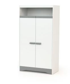 AT4 Armoires Enfant Armoire Blanc Et Gris