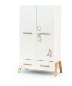 AT4 Armoires Enfant Armoire Blanc Et Hêtre