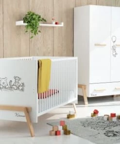 AT4 Armoires Enfant Armoire Blanc Et Hêtre -Armoires enfant Soldes armoire blanc et hetre 5