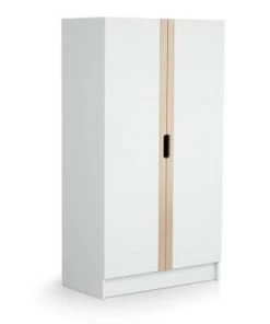 AT4 Armoires Enfant Armoire Blanc Et Hêtre Verni