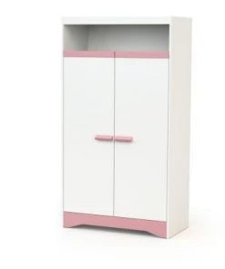 AT4 Armoires Enfant Armoire Blanc Et Rose