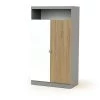 AT4 Armoires Enfant Armoire Blanc, Gris Et Chêne -Armoires enfant Soldes armoire blanc gris et chene 1