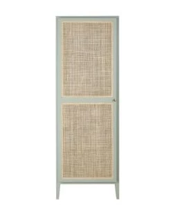 Maisons Du Monde Armoires Enfant Armoire Bonnetière Verte Et Cannage En Rotin