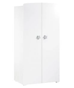 BabyPrice Armoires Enfant Armoire Chambre 2 Portes 175x85x56cm En Bois Blanc