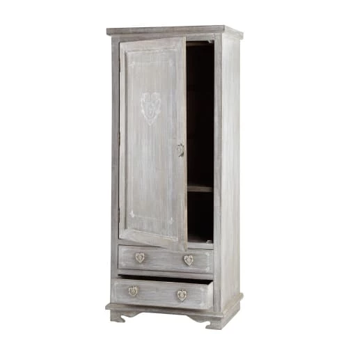 Maisons Du Monde Armoires Armoire En Bois De Paulownia Grisé 6 Maisons Du Monde Armoires Armoire En Bois De Paulownia Grisé – Image 4