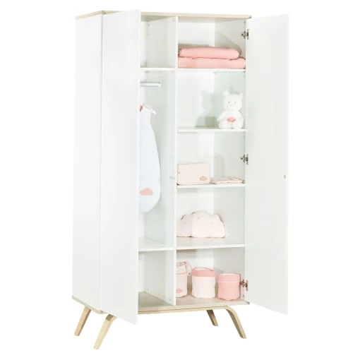 Sauthon Armoires Enfant Armoire Enfant 2 Portes 209x102x56cm En Bois Blanc 4 Sauthon Armoires Enfant Armoire Enfant 2 Portes 209x102x56cm En Bois Blanc – Image 2
