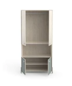 Calicosy Armoires Enfant Armoire Enfant 4 Portes Avec Penderie, Décor Bois Et Vert - L89 Cm 11 Calicosy Armoires Enfant Armoire Enfant 4 Portes Avec Penderie, Décor Bois Et Vert - L89 Cm -Armoires enfant Soldes armoire enfant 4 portes avec penderie decor bois et vert l89 cm 3