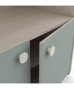 Calicosy Armoires Enfant Armoire Enfant 4 Portes Avec Penderie, Décor Bois Et Vert - L89 Cm 13 Calicosy Armoires Enfant Armoire Enfant 4 Portes Avec Penderie, Décor Bois Et Vert - L89 Cm -Armoires enfant Soldes armoire enfant 4 portes avec penderie decor bois et vert l89 cm 5