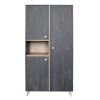 Home Maison Armoires Enfant Armoire Enfant Avec Pieds En Hêtre Senja Anthracite
