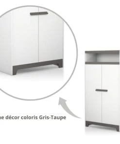 AT4 Armoires Enfant Armoire Gris Taupe -Armoires enfant Soldes armoire gris taupe 2