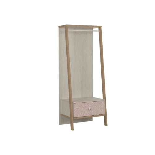 Terre De Nuit Armoires Enfant Armoire Portant à Vêtements 1 Tiroir En Bois Imitation Chêne Blanchi 1 3 Terre De Nuit Armoires Enfant Armoire Portant à Vêtements 1 Tiroir En Bois Imitation Chêne Blanchi 1