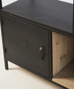 Maisons Du Monde Bibliothèques Et étagères Enfant Bibliothèque 1 Porte En Sapin Et Métal Noir -Armoires enfant Soldes bibliotheque 1 porte en sapin et metal noir 1000 0 1 193562 4