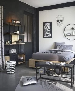 Maisons Du Monde Bibliothèques Et étagères Enfant Bibliothèque 1 Porte En Sapin Et Métal Noir -Armoires enfant Soldes bibliotheque 1 porte en sapin et metal noir 1000 0 1 193562 5