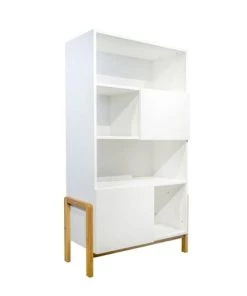 Kocot Kids Bibliothèques Et étagères Enfant Bibliothèque 2 Portes Blanc Naturel