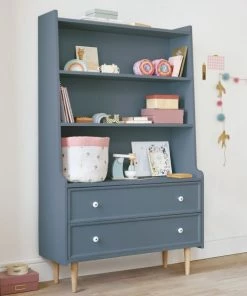 Maisons Du Monde Bibliothèques Et étagères Enfant Bibliothèque 2 Tiroirs Bleu Nuit Grisé -Armoires enfant Soldes bibliotheque 2 tiroirs bleu nuit grise 1000 1 31 215527 5