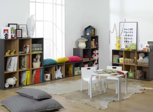 Nateo Concept Bibliothèques Et étagères Enfant Bibliothèque 3 Cases Ardoise 6 Nateo Concept Bibliothèques Et étagères Enfant Bibliothèque 3 Cases Ardoise – Image 4