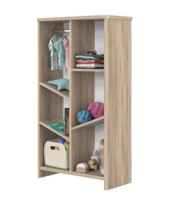 Bibliothèques Et étagères Enfant Bibliothèque 6 Cases Sacha En Bois Imitation Chêne Clair Galipette -Armoires enfant Soldes bibliotheque 6 cases sacha en bois imitation chene clair galipette 3