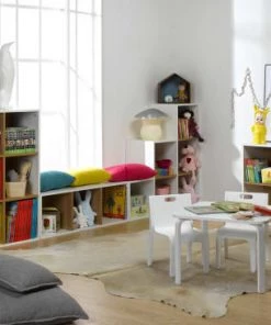 Nateo Concept Bibliothèques Et étagères Enfant Bibliothèque 9 Cases Blanc -Armoires enfant Soldes bibliotheque 9 cases blanc 2