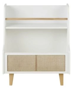 Maisons Du Monde Bibliothèques Et étagères Enfant Bibliothèque Basse Blanche Et Cannage En Rotin Beige
