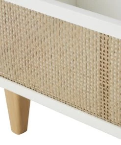 Maisons Du Monde Bibliothèques Et étagères Enfant Bibliothèque Basse Blanche Et Cannage En Rotin Beige -Armoires enfant Soldes bibliotheque basse blanche et cannage en rotin beige 1000 10 34 225821 3