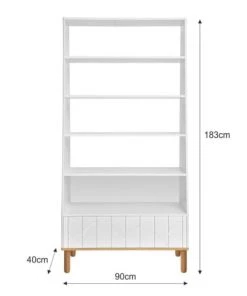 Bellamy Bibliothèques Et étagères Enfant Bibliothèque Blanc Naturel -Armoires enfant Soldes bibliotheque blanc naturel 2