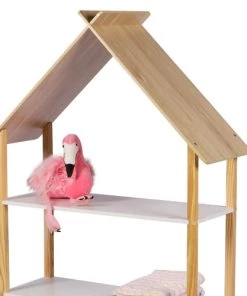 Toilinux Bibliothèques Et étagères Enfant Bibliothèque Design Maison 3 étagères Blanc -Armoires enfant Soldes bibliotheque design maison 3 etageres blanc 2