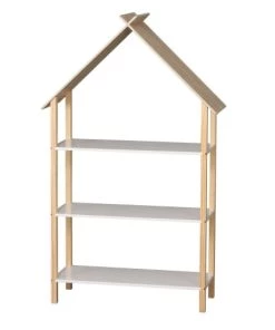 Toilinux Bibliothèques Et étagères Enfant Bibliothèque Design Maison 3 étagères Blanc