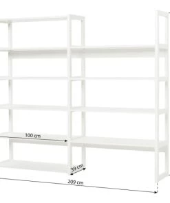 Nordic Factory Bibliothèques Et étagères Enfant Bibliothèque Enfant 8 étagères Réglables En Hauteur Blanc -Armoires enfant Soldes bibliotheque enfant 8 etageres reglables en hauteur blanc 2