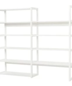 Nordic Factory Bibliothèques Et étagères Enfant Bibliothèque Enfant 8 étagères Réglables En Hauteur Blanc