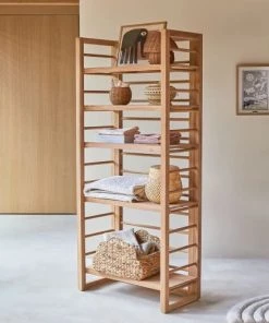 Tikamoon Bibliothèques Et étagères Enfant Bibliothèque Haute Enfant En Teck Massif -Armoires enfant Soldes bibliotheque haute enfant en teck massif 3