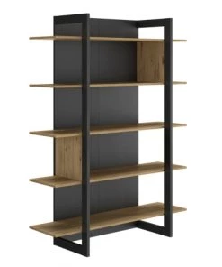 Diagone Bibliothèques Et étagères Enfant Bibliothèque Industriel Effet Bois Noir -Armoires enfant Soldes bibliotheque industriel effet bois noir 2