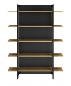 Diagone Bibliothèques Et étagères Enfant Bibliothèque Industriel Effet Bois Noir