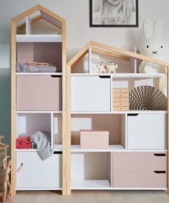 Armoires enfant Soldes -Armoires enfant Soldes bibliotheque maison rose blanc 5