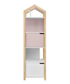 Bellamy Bibliothèques Et étagères Enfant Bibliothèque Maison Rose Blanc -Armoires enfant Soldes bibliotheque maison rose blanc 7