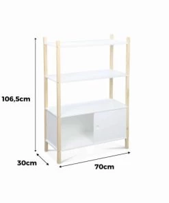 Alice's Garden Bibliothèques Et étagères Enfant Bibliothèque Pour Enfant à Trois Niveaux Naturel Blanc -Armoires enfant Soldes bibliotheque pour enfant a trois niveaux naturel blanc 2