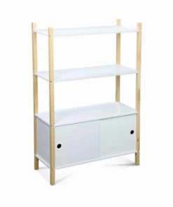 Alice's Garden Bibliothèques Et étagères Enfant Bibliothèque Pour Enfant à Trois Niveaux Naturel Blanc