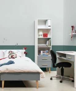 Bopita Bureaux Enfant Bureau 1 Niche 1 Tiroir Blanc Gris -Armoires enfant Soldes bureau 1 niche 1 tiroir blanc gris 3