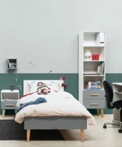 Bopita Bureaux Enfant Bureau 1 Niche 1 Tiroir Blanc Gris -Armoires enfant Soldes bureau 1 niche 1 tiroir blanc gris 4