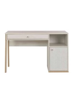 Terre De Nuit Bureaux Enfant Bureau 1 Porte 1 Tiroir En Bois Imitation ChĂŞne Blanchi