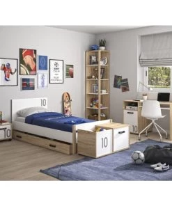 Gami Bureaux Enfant Bureau 1 Porte Chêne Blanc -Armoires enfant Soldes bureau 1 porte chene blanc 3